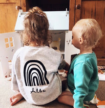 Load image into Gallery viewer, Olive and Grace Rainbow sweatshirt.
