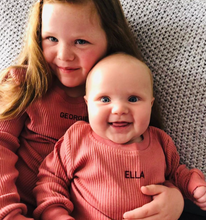 Load image into Gallery viewer, Personalised ribbed loungewear set.
