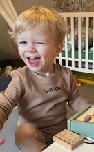 Load image into Gallery viewer, Personalised ribbed loungewear set.
