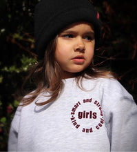 Load image into Gallery viewer, Girls smart and strong sweatshirt
